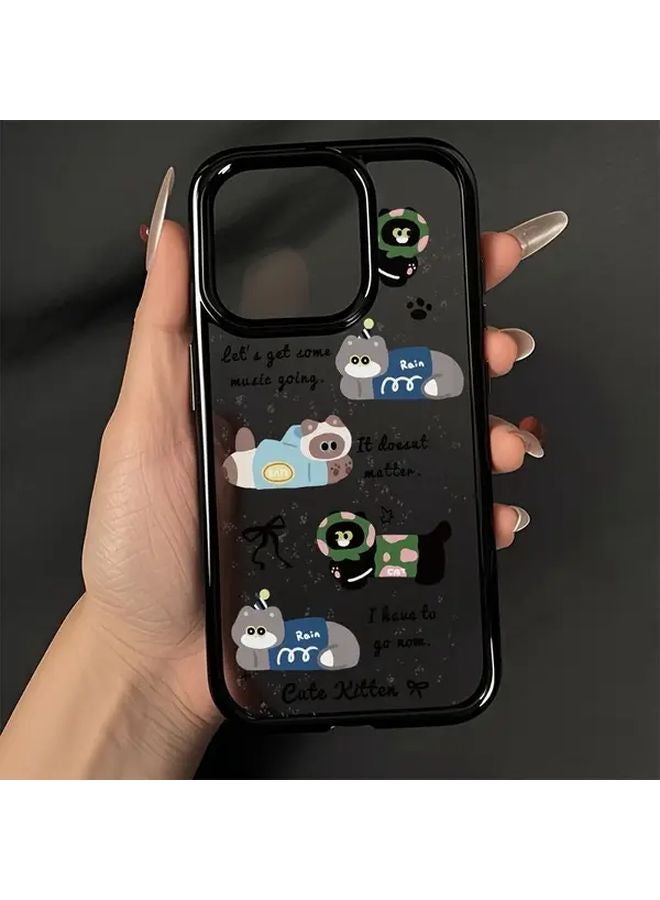 iPhone 12 غطاء واقي شاشة كامل شفاف مع حافة سوداء مضاد للسقوط - Image 3